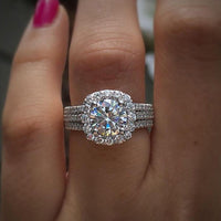Elegant Zirconia Single Stone Side Micro Pave Rings