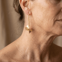 Modern Gold Sculptural Drop Earrings