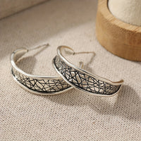 Vintage Hammered Handmade Hoop Earrings