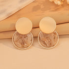 Bohemian Multicolor Geometric Resin Disc Drop Earrings