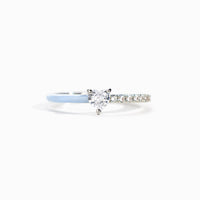Timeless Heart-Cut Half Enamel Ring