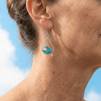 Blue Ocean Wave Teardrop Earrings