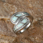 Vintage Boho White Opal Stone Ring