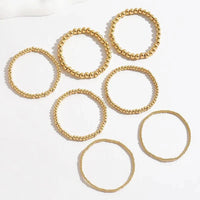 7pcs Gold Beaded Bracelet Stack