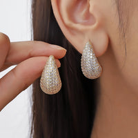 Vintage Water Drop Zirconia Stud Earring