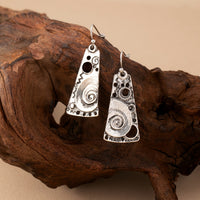 Bohemian Geometric Spiral Engraved Ethnic Drop Earrings