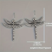 Elegant Vintage Dragonfly Drop Earrings