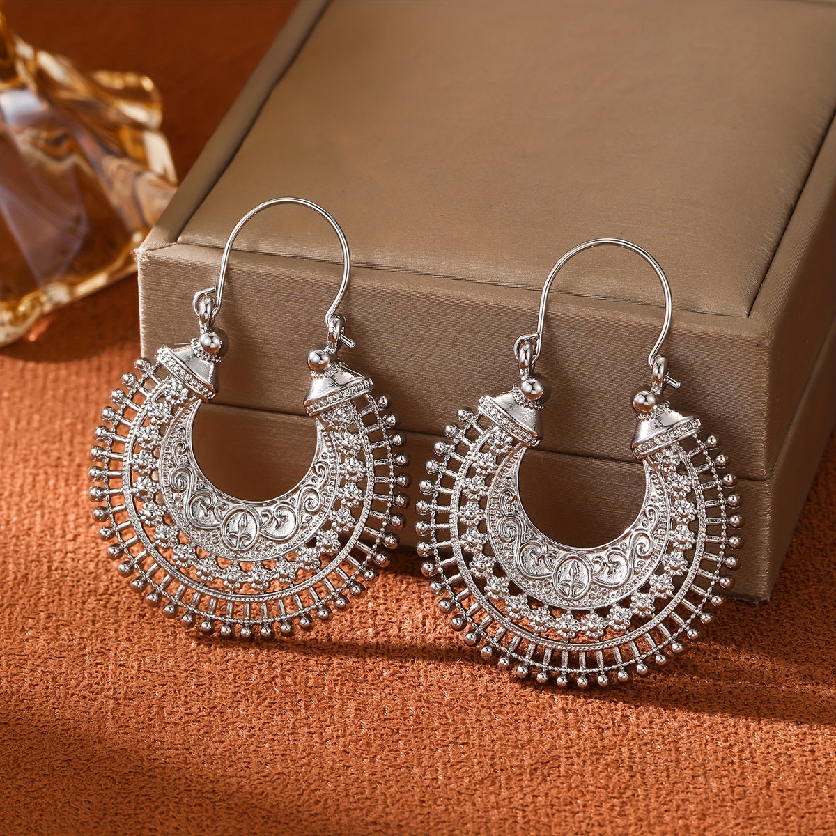 Vintage Ethnic Style Multi-Layer Hollow Earrings