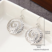 Artisan Spiral Hammered Silver Drop Earrings