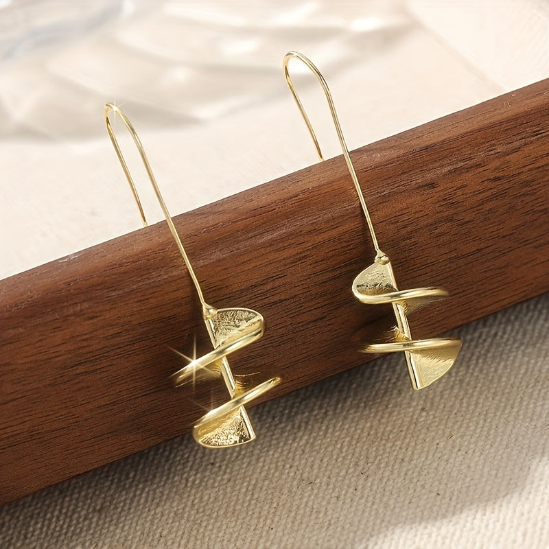 Modern Gold Sculptural Drop Earrings