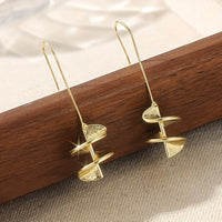 Modern Gold Sculptural Drop Earrings