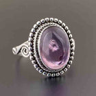 Vintage Oval Purple Zirconia Filigree Cocktail Ring