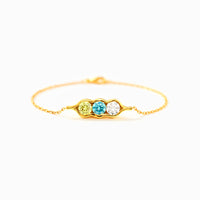 Personalized Peas in a Pod Birthstone Bracelet