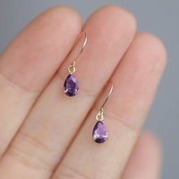 Vintage Baroque Court Style Purple Zirconia Earrings