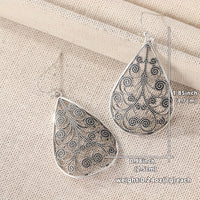 Elegant Retro Teardrop Ethnic Style Threaded Print Earrings