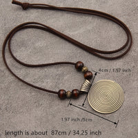Vintage Twelve Constellations Wooden Beaded Pendant Necklace