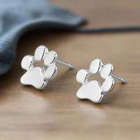 Hypoallergenic paw earrings