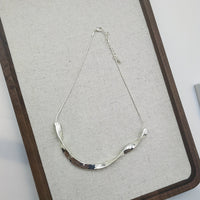 Vintage Sculptural Polished Silver Collar Necklace
