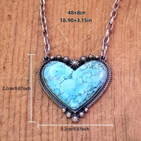 Bohemian Style Turquoise Heart Pendant Necklace