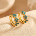 Turquoise Flower Hoop Earrings