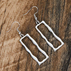 Vintage Gothic Hollow Geometric Long Bar Pendant Earrings