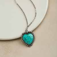 Vintage Bohemian Turquoise Ornament Pendant Necklace