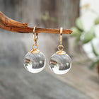 Minimalist Round Glass Pendant Dangle Earrings