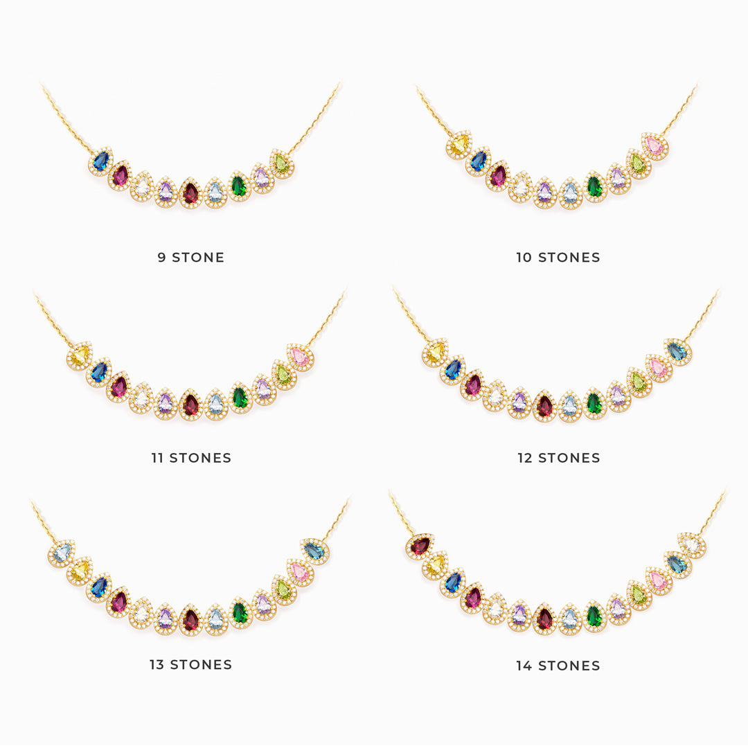 Tears of Joy Teardrop Family Birthstone Necklace