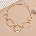Elegant Modern Linked Gold Geometric Necklace