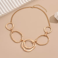 Elegant Modern Linked Gold Geometric Necklace