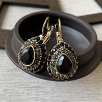 Vintage Teardrop Turquoise Halo Drop Earrings