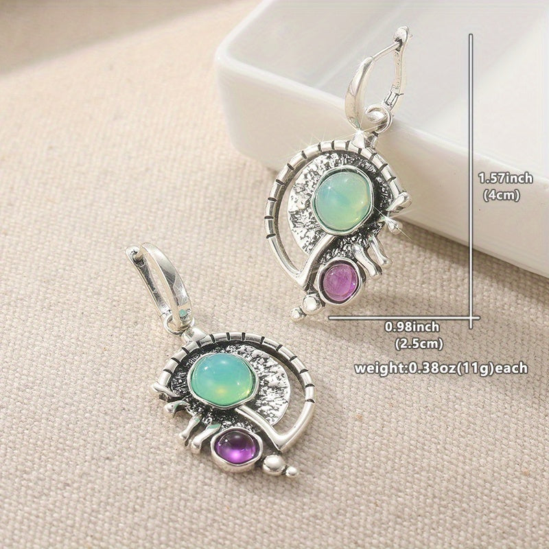 Elegant Bohemian Resin Stone Earrings