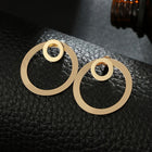 Minimalist Geometric Double Circle Drop Earrings