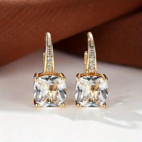 Mystic Sapphire Stone Hoop Gold Earrings