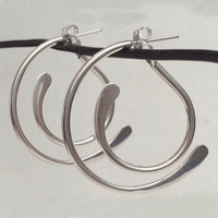 Vintage Simple Patchwork Piercing Silver Plated Earrings