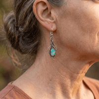 Artisan Opal Vine Sterling Silver Drop Earrings