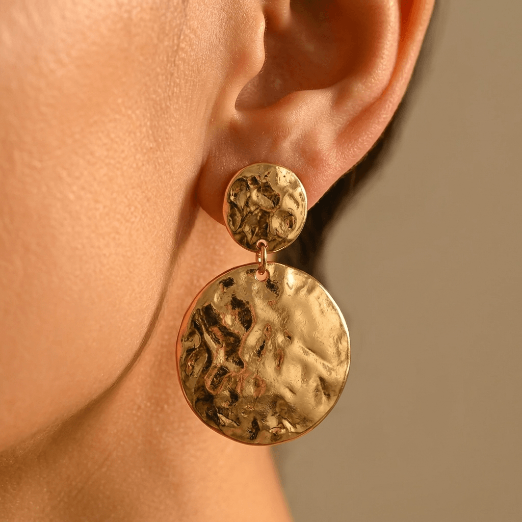 Geometric Metal Jewelry Set Necklace Earrings