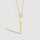 Modern Gold Y-Drop Necklace in Stainless Steel