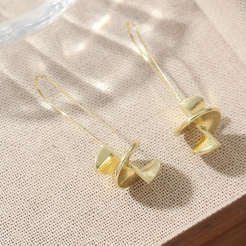 Modern Gold Sculptural Drop Earrings