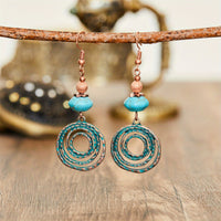 Vintage Red Copper Bohemian Drop Earrings