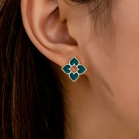 Elegant Enamel Heart Stud Earrings