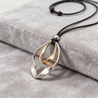 Elegant Adjustable Sculptural Twisted Teardrop Pendant Necklace