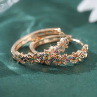 Elegant Bohemian Multi Color Zirconia Floral Butterfly Earrings