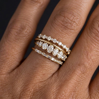 4-Piece Ring Set: Comfortable Synthetic Zirconia Inlaid Ring