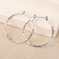 Vintage Artisan Floral Hoop Earrings