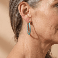 U-Shaped Earrings with Square Synthetic Turquoise