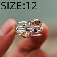 Bohemian Multicolor Gemstone Stacking Ring