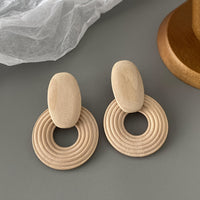 Natural Wood Spiral Drop Earrings