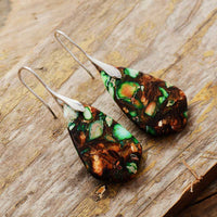 Natural Stone Abstract Jasper Drop Earrings