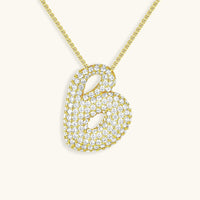 Pavé Diamond Bubble Initial Necklace